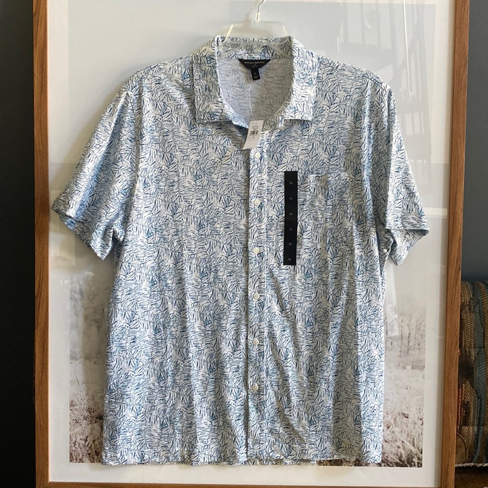 NWT Banana Republic SLIM-FIT TECH-STRETCH COTTON SHIRT Size XL